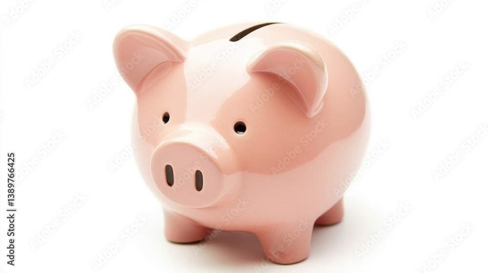 Cute Piggy Bank with Tiny Feet and Simple Design Cute Piggy Bank with Tiny Feet and Simple Design