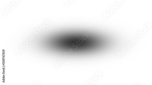 Black drop shadow blur dot soft center spot abstract background. White clean minimal backdrop. Smooth fade radial vignette gradient. Dark ink circle splash glow halo illusion depth concept