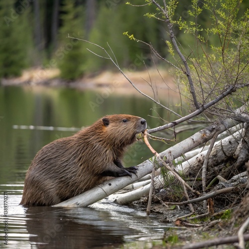 Beaver in Nature: Wildlife Photo