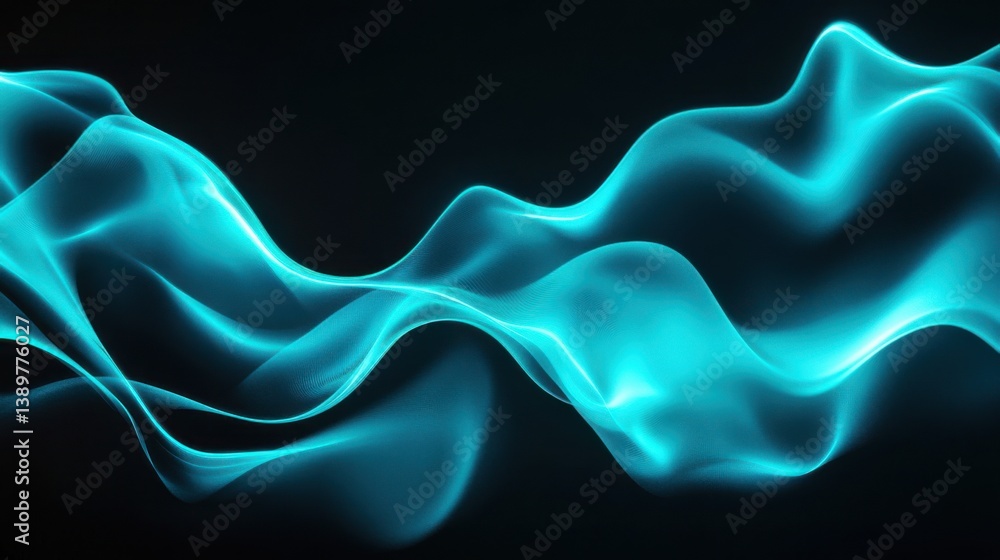 Fluid blue waves flowing gracefully against a dark background creating a mesmerizing visual effect during a calm atmosphere Fluid blue waves flowing gracefully against a dark background creating a mesmerizing visual effect during a calm atmosphere