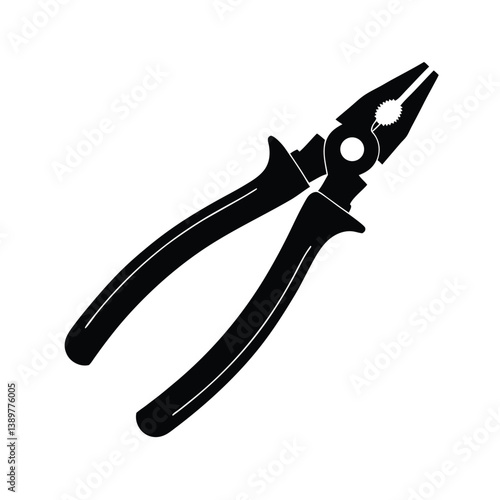 Pliers silhouette isolated on a white background