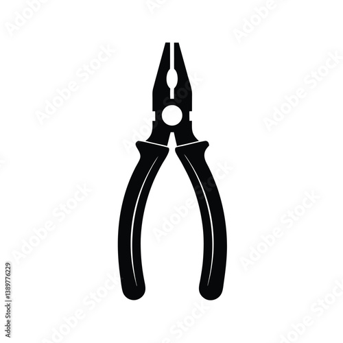 Pliers silhouette isolated on a white background