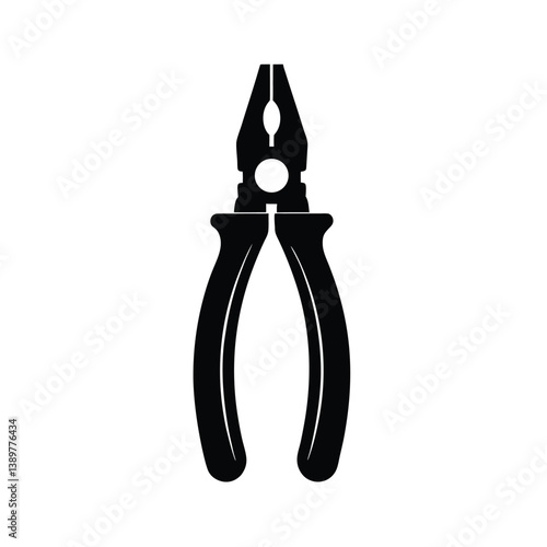 Pliers silhouette isolated on a white background