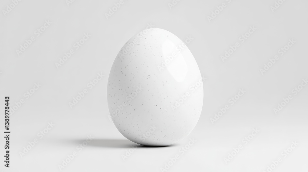 White Egg Minimalist Style High-resolution Studio Lighting Centered Close-up Shot Speckled Texture Simple Object Neutral Background Pure White tones Product Photography White Egg Minimalist Style High-resolution Studio Lighting Centered Close-up Shot Speckled Texture Simple Object Neutral Background Pure White tones Product Photography