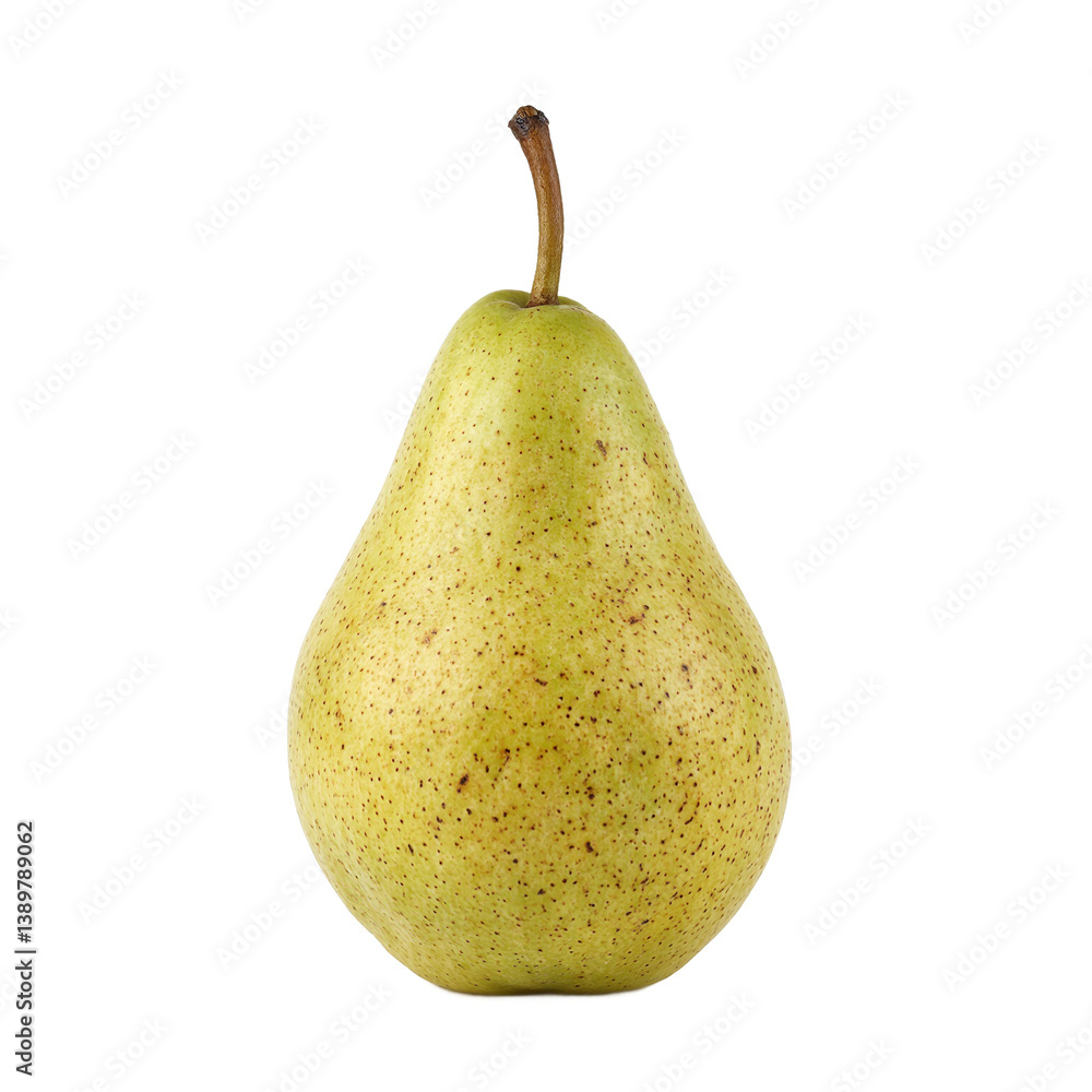 A vibrant golden green pear with a matte texture isolated on a white background Perfect for food and health concepts A vibrant golden green pear with a matte texture isolated on a white background Perfect for food and health concepts