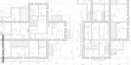 Architectural plan .House plan project .Engineering design .Industrial construction of houses .