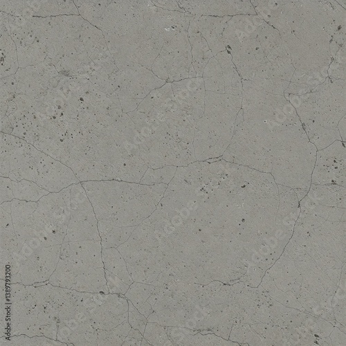 Vertically Seamless Gray Concrete Texture with Fine Cracks and Dots