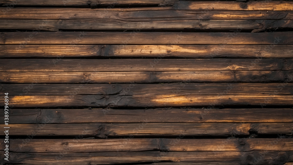 Burnt Wooden Planks with Distinctive Texture for Rustic Design