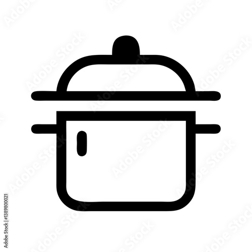 Cooking Pot Icon in Minimalist Style  