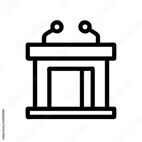 Courtroom Podium Icon in Minimalist Style  