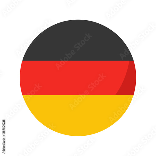 Germany flag icon in circular design with bold colors  