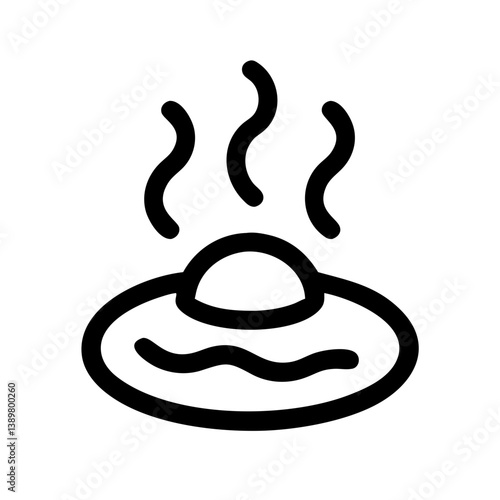 Hot Springs Icon with Steaming Water  