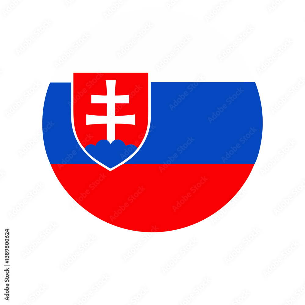 Obraz premium Slovakia Flag Icon in Bold Colors Representing National Identity 