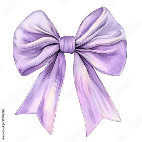 purple bow isolated on white