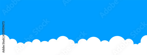 Cloud banner, border, divider shape vector illustration