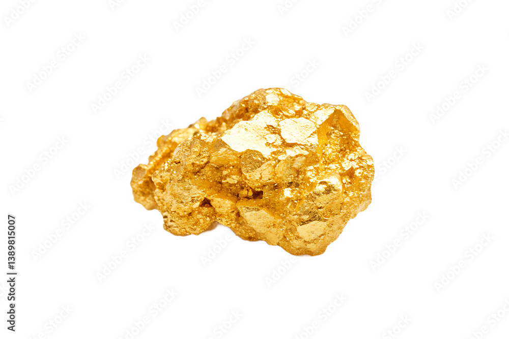 Golden Rock Nugget on Transparent Background Golden Rock Nugget on Transparent Background