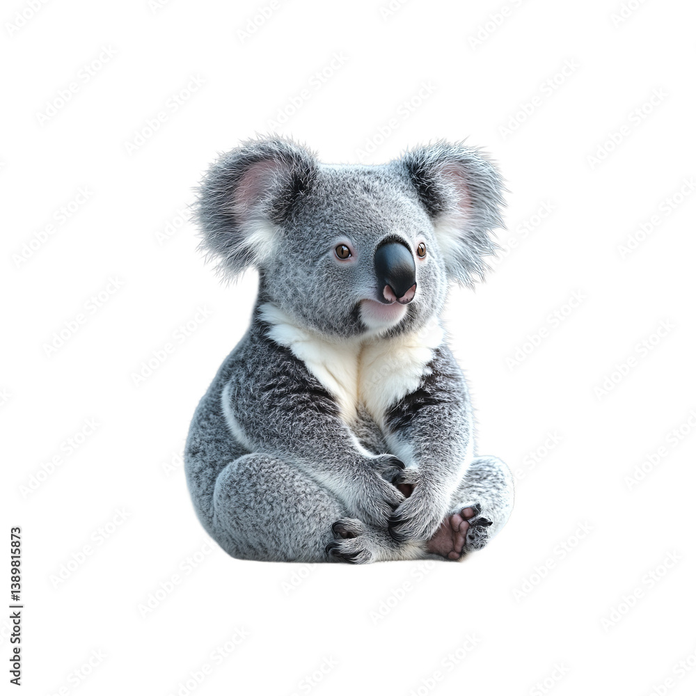 Naklejka premium Koala Sitting isolated on transparent background
