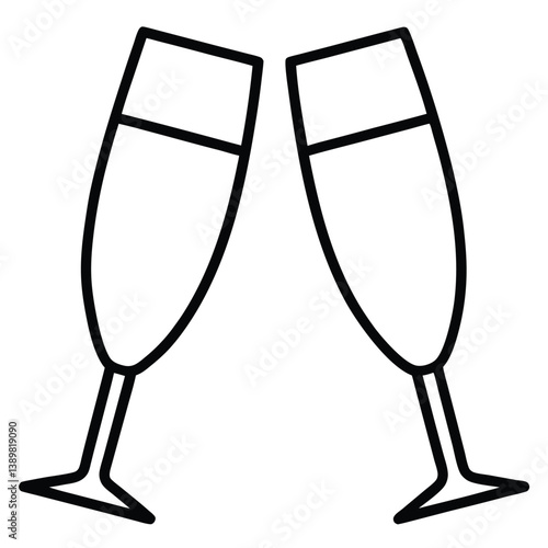 champagne glasses on white background