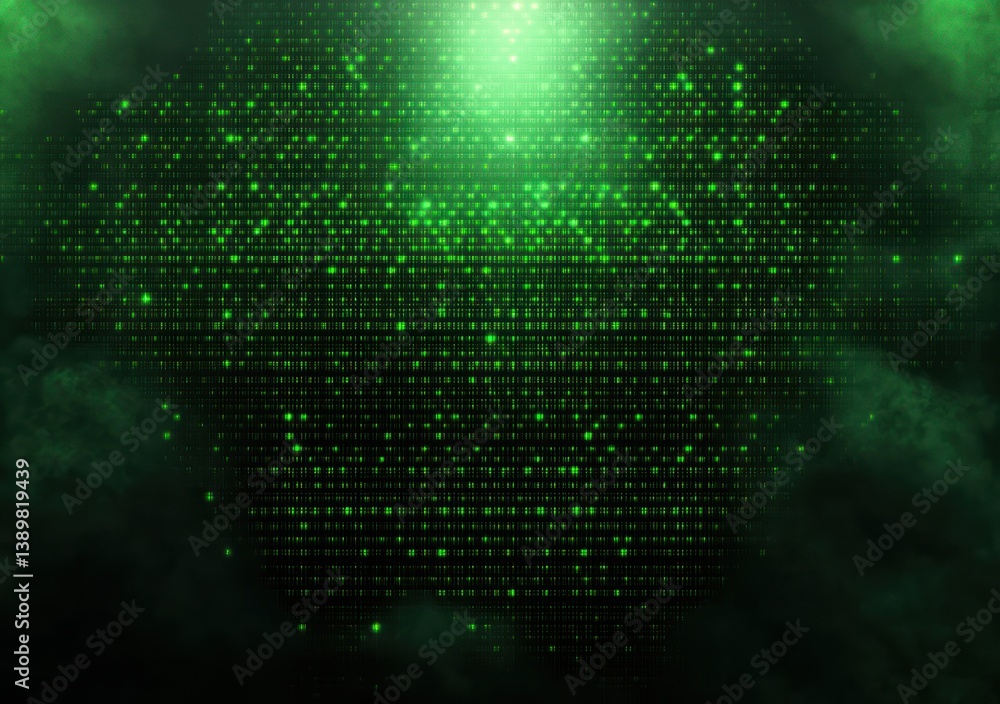 Futuristic Green Glowing Geometric Pattern Texture Dark Cyberpunk Design Futuristic Green Glowing Geometric Pattern Texture Dark Cyberpunk Design