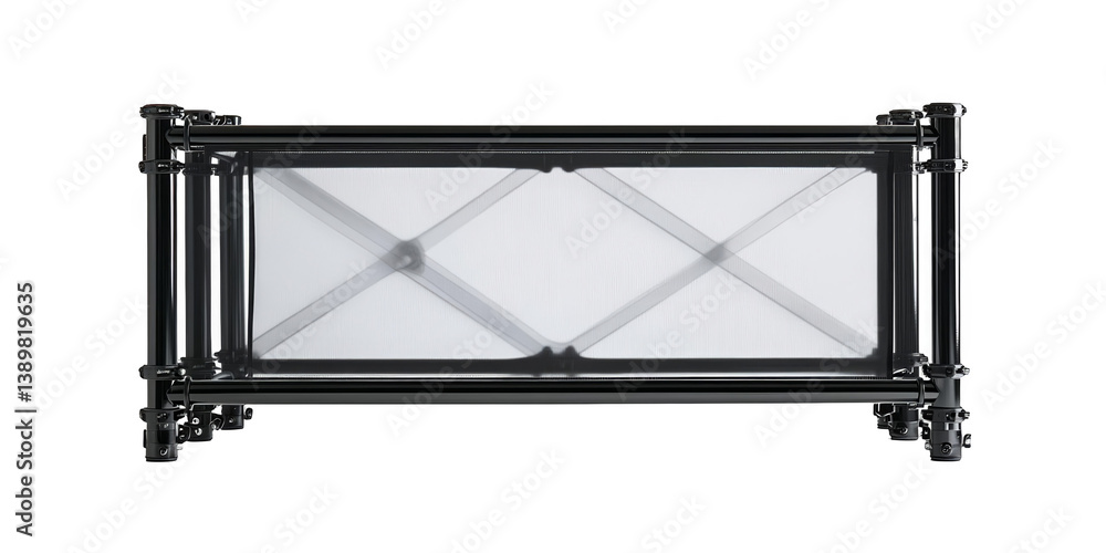 3D Isolated Black Metal Frame With White Geometric Background Design 3D Isolated Black Metal Frame With White Geometric Background Design