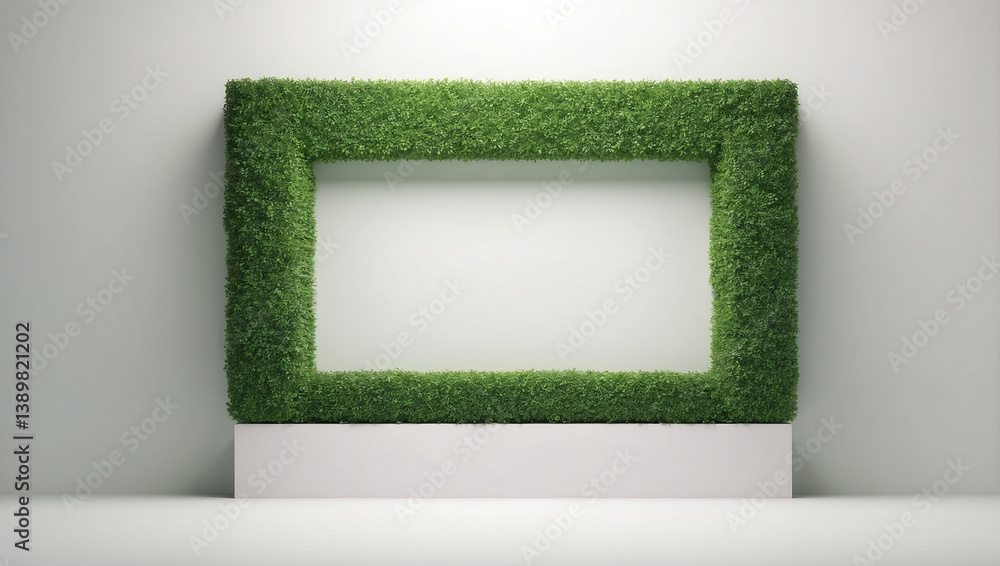 Charming Fresh Green Hedge Creating an Open Frame for a Scenic View