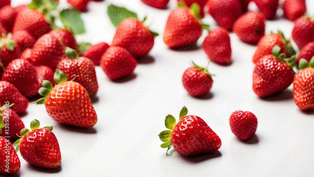 Juicy Fresh Strawberries on a White Background Perfect for Summer Treats