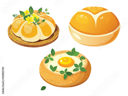 vector illustration of a korean food Gyeran-ppang