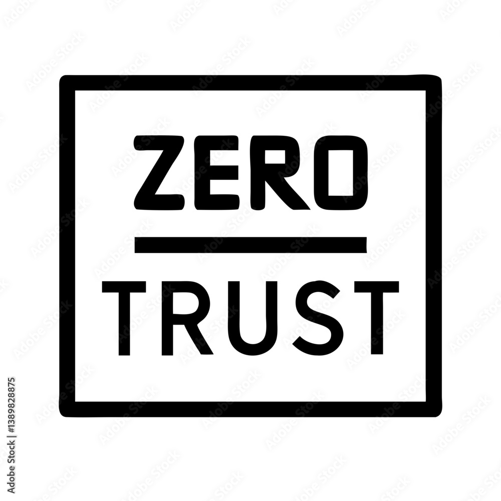 Zero trust concept icon in flat style Zero trust concept icon in flat style