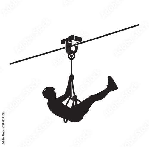 Minimal Zipline silhouette icon.