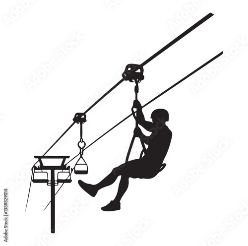 Minimal Zipline silhouette icon.