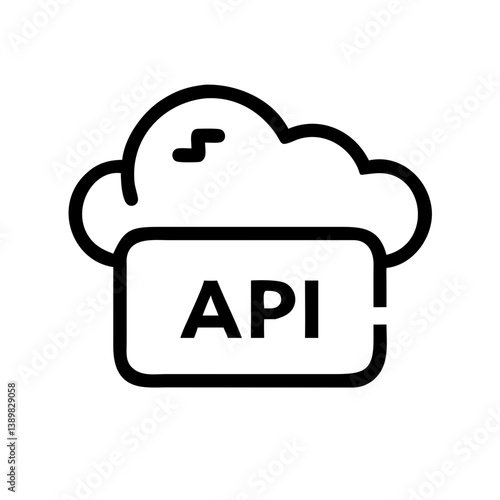 Cloud API icon with cloud and gear on dark background