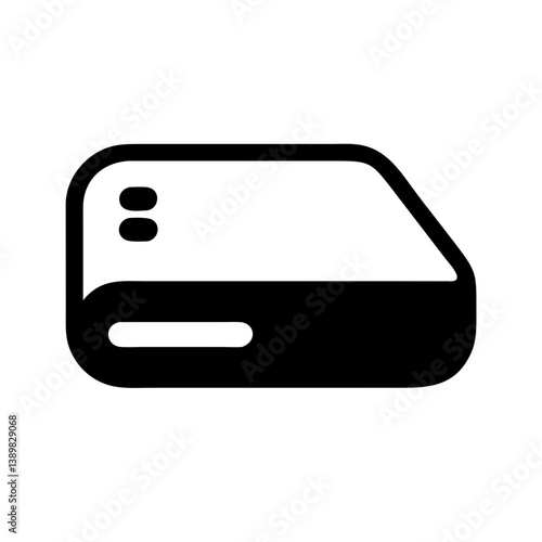 Web server icon with hard drive on dark background