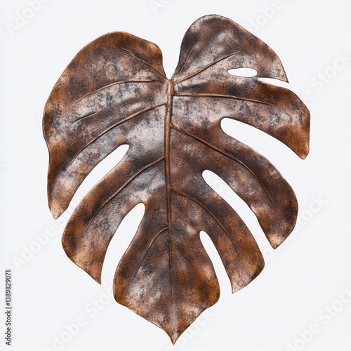 Monstera Leaves on White Background – Young, Aged, Dry, and Curled Botanical Variations