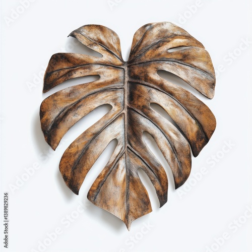 Monstera Leaves on White Background – Young, Aged, Dry, and Curled Botanical Variations