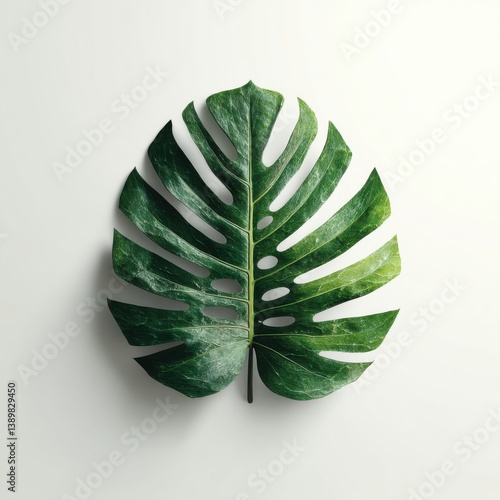 Monstera Leaves on White Background – Young, Aged, Dry, and Curled Botanical Variations