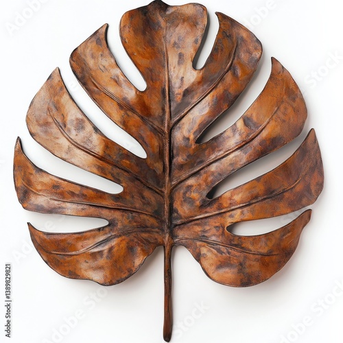 Monstera Leaves on White Background – Young, Aged, Dry, and Curled Botanical Variations