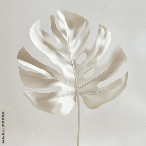 Monstera Leaves on White Background – Young, Aged, Dry, and Curled Botanical Variations