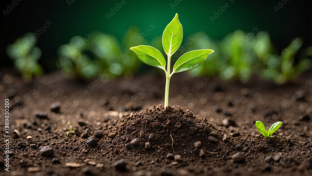 Fresh Green Seedling Illustrating the Concept of New Beginnings