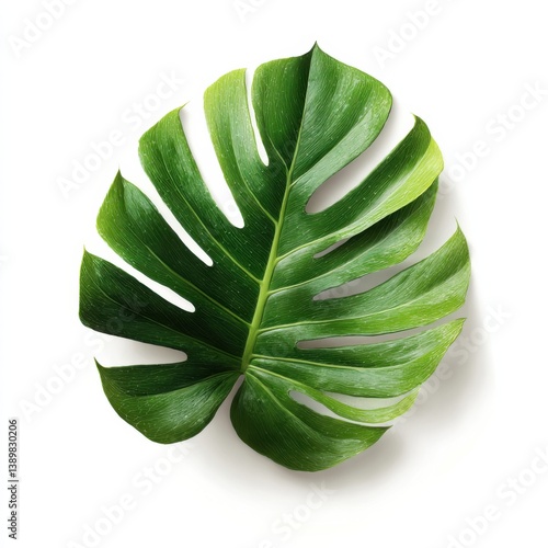 Monstera Leaves on White Background – Young, Aged, Dry, and Curled Botanical Variations
