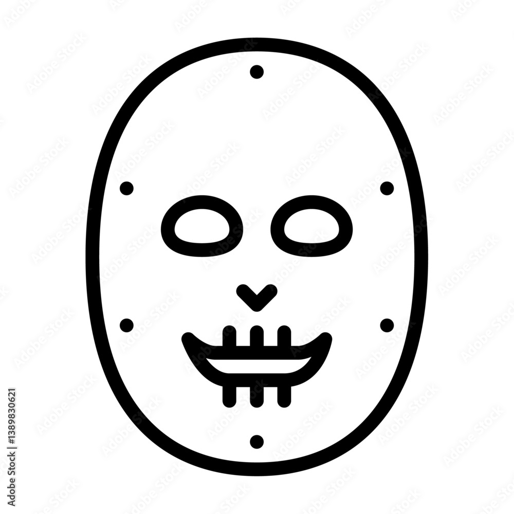 Fototapeta premium old mask outline icon. mask black line illustration.