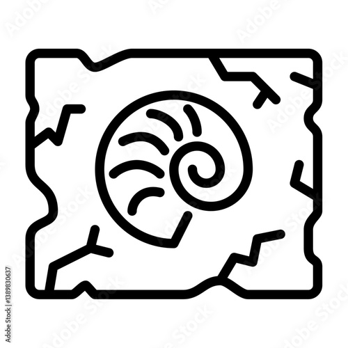 fossil outline icon. fossil black line illustration.