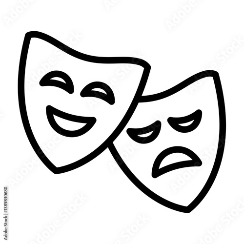 mask outline icon. theater black line illustration.