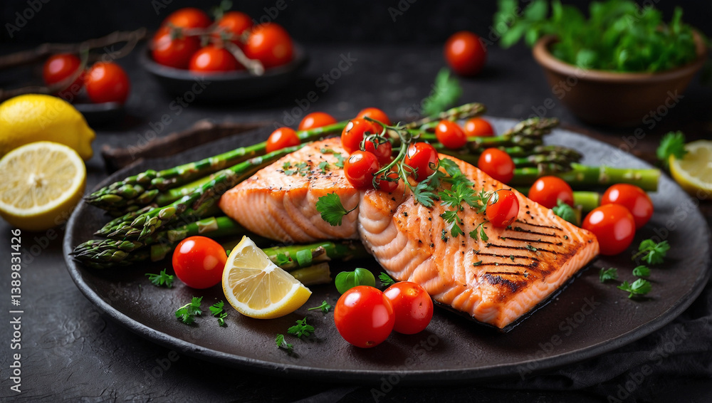 Savory Grilled Salmon with Asparagus and Lemon for a Healthy Meal