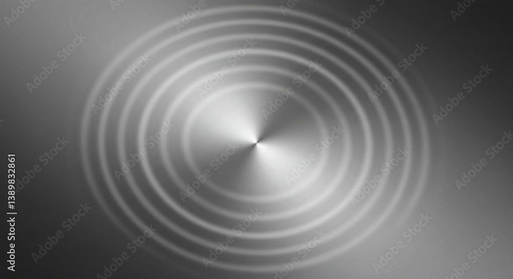 Fototapeta premium Concentric circles radiating from a central point in a grayscale abstract design element view