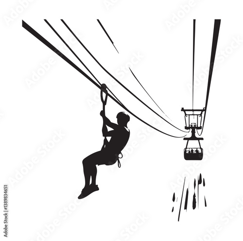 Minimal Zipline silhouette icon.