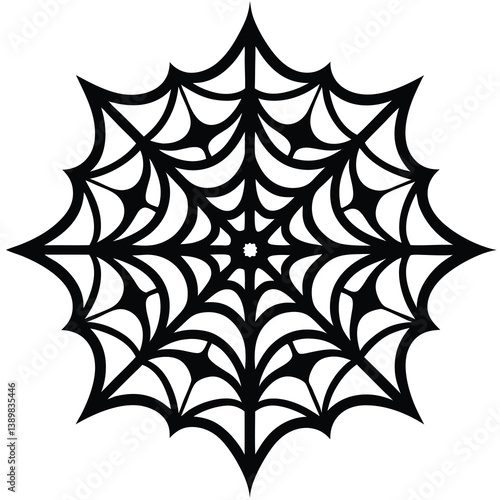 spiderweb lace silhouette vector illustration