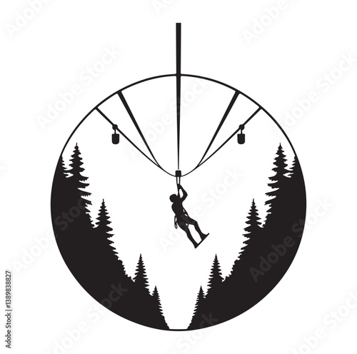 Minimal Zipline silhouette icon.