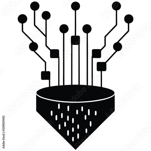floating code streams design vector illustration