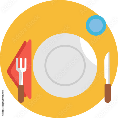 Represents a clean, empty plate typically used in food service settings.