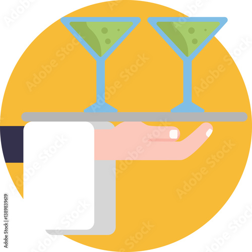 A professional server, depicted with a tray, representing service and hospitality.